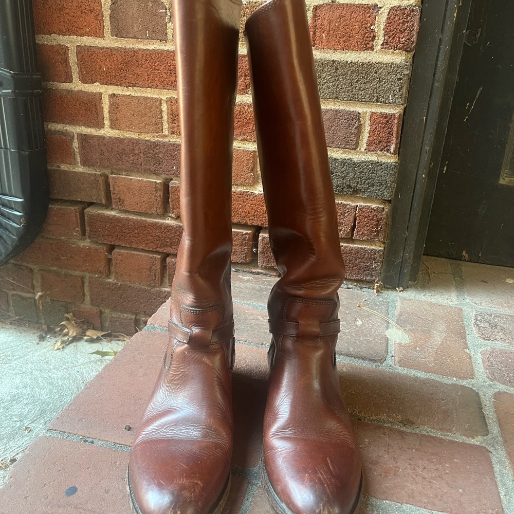 Frye Chestnut Leather Low Heeled Boots
